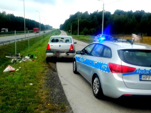 Groźny wypadek w miejscowości Podlas. Rowerzystka trafiła do szpitala