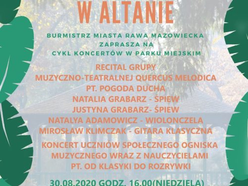 Koncert grupa Quercus Melodica w altanie – odwołany. 6.09 ma wystąpić Robert Skrzypek