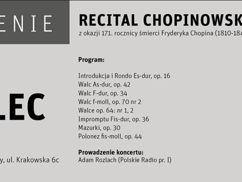 Recital chopinowski z okazji 171. rocznicy śmierci Fryderyka Chopina