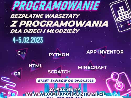 Startują bezpłatne warsztaty “Koduj z Gigantami – Retroprogramowanie” w Rawie Mazowieckiej