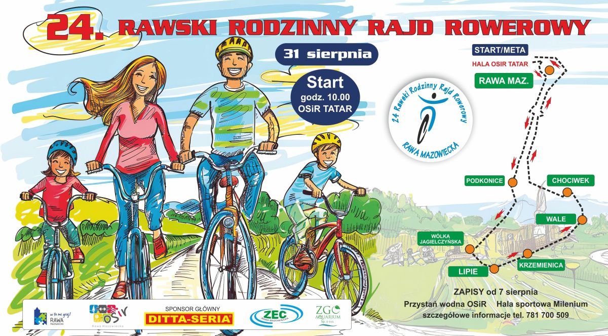 Rajd rowerowy w Rawie zapisy na rajd trasa rajdu rowerowego w Rawie kocham rawe